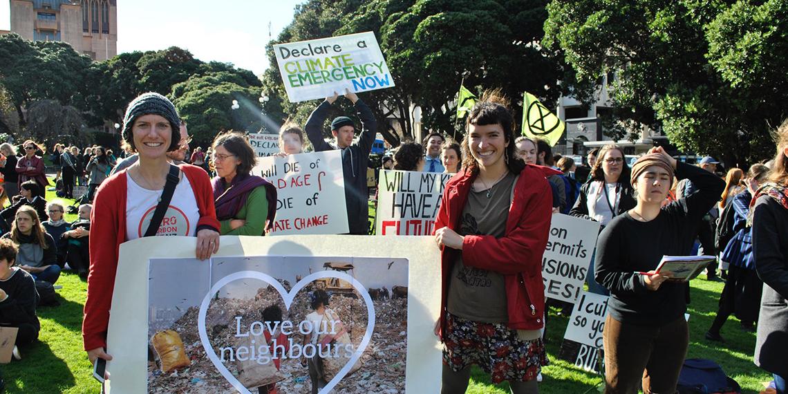 Elise Ranck and Kate Day, climate action advocates for the Anglican Diocese of Wellington.