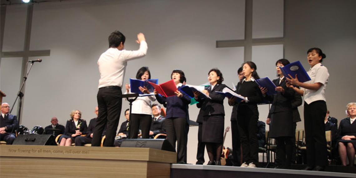 Korean Corps choir singing