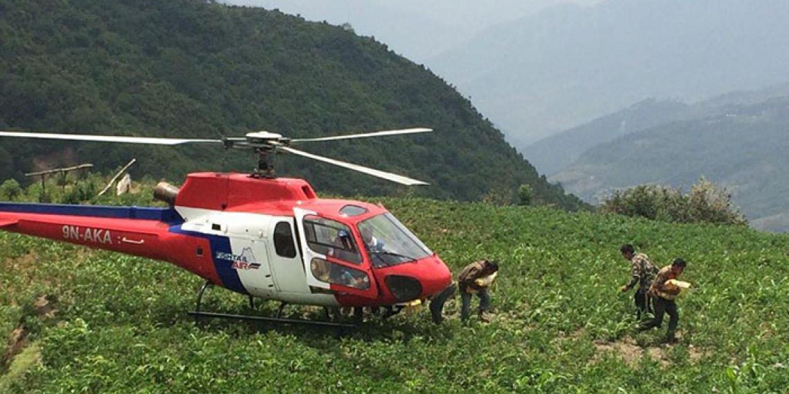 Helicopter distribution in Sindhupalchok