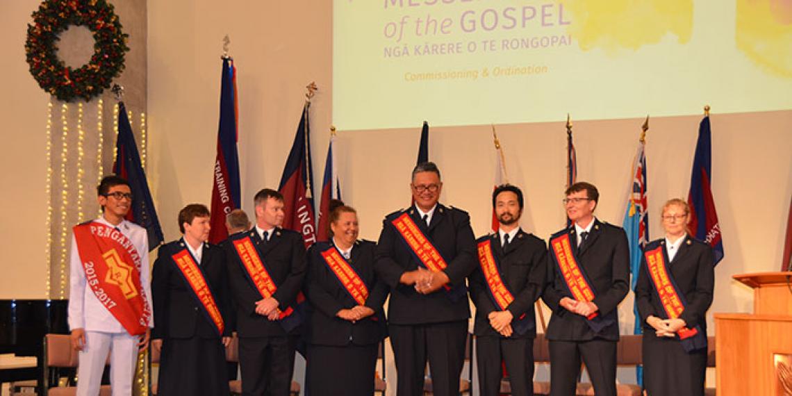 seven cadets from the Messengers of the Gospel session and one Joyful Intercessor were commissioned.