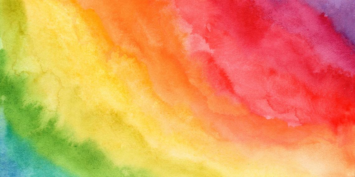 Colourful rainbow watercolour background