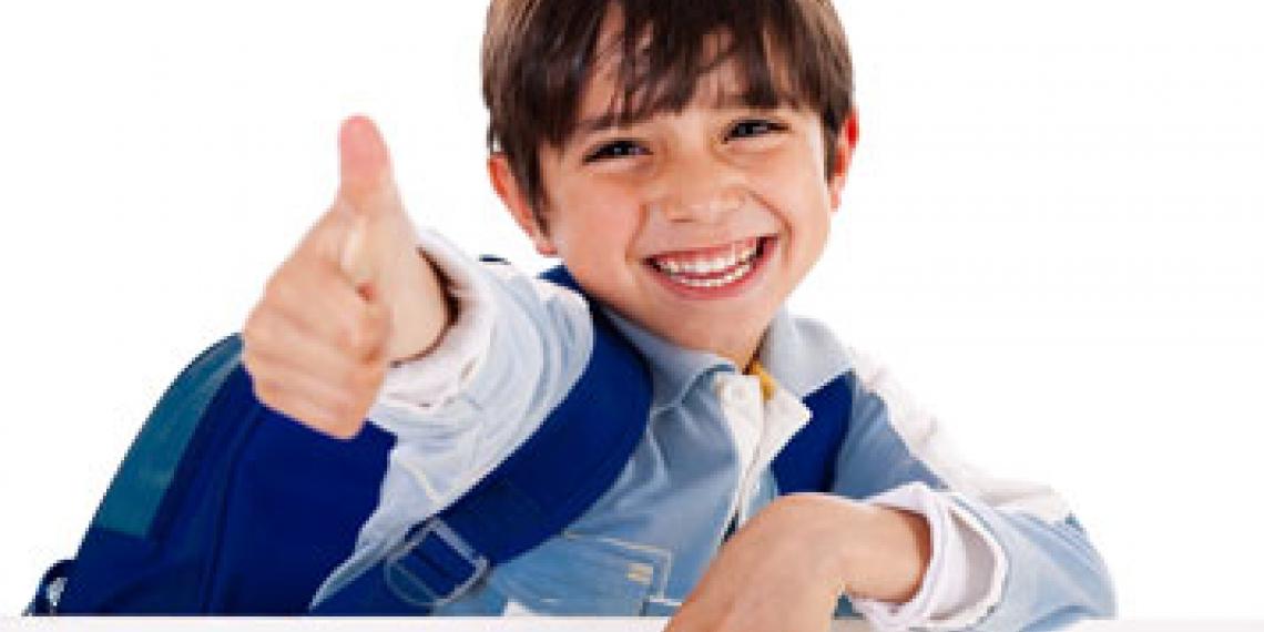 Boy giving thumbs up