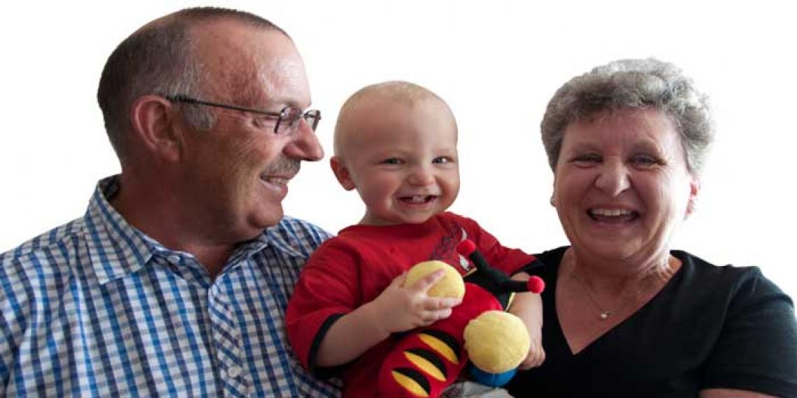 Ian and Raewyn McLaren with grandson