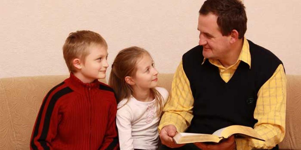 Family reading the Bible