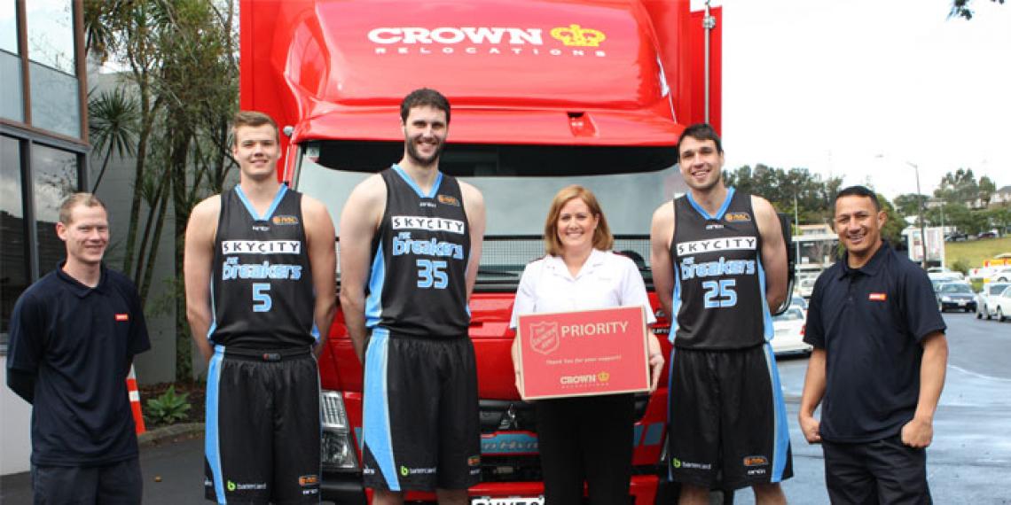 NZ Breakers basketball team, Crown Relocations and Salvation Army staff