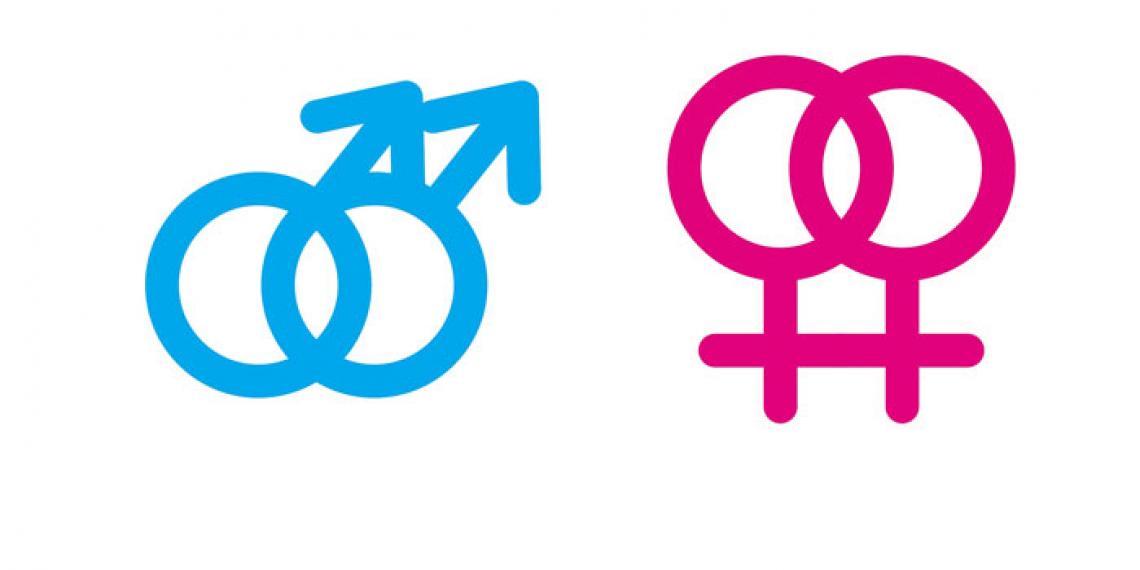 male and female symbols denoting same sex 