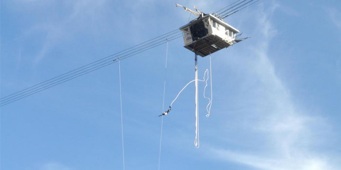 Lt Shaun Baker taking a bungee jump in Queenstown