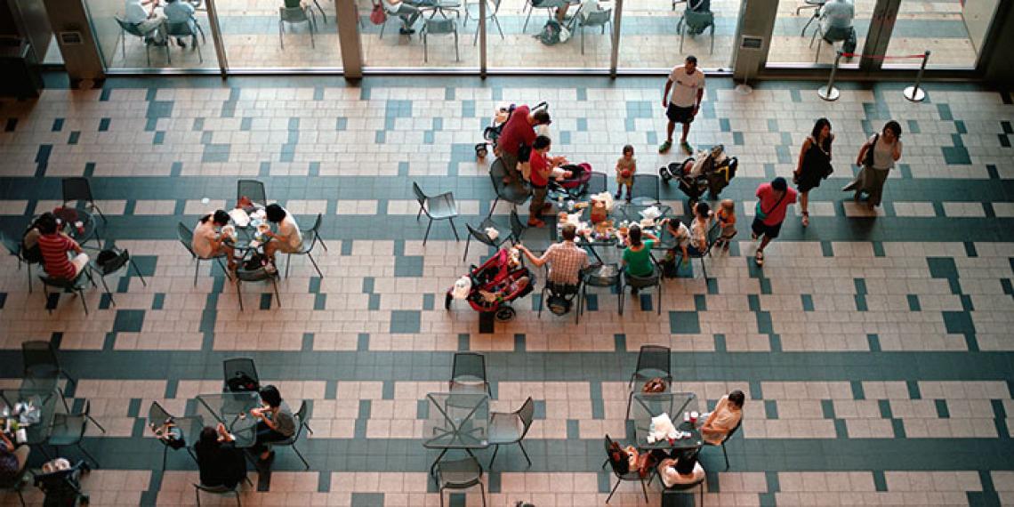 people in a foodcourt