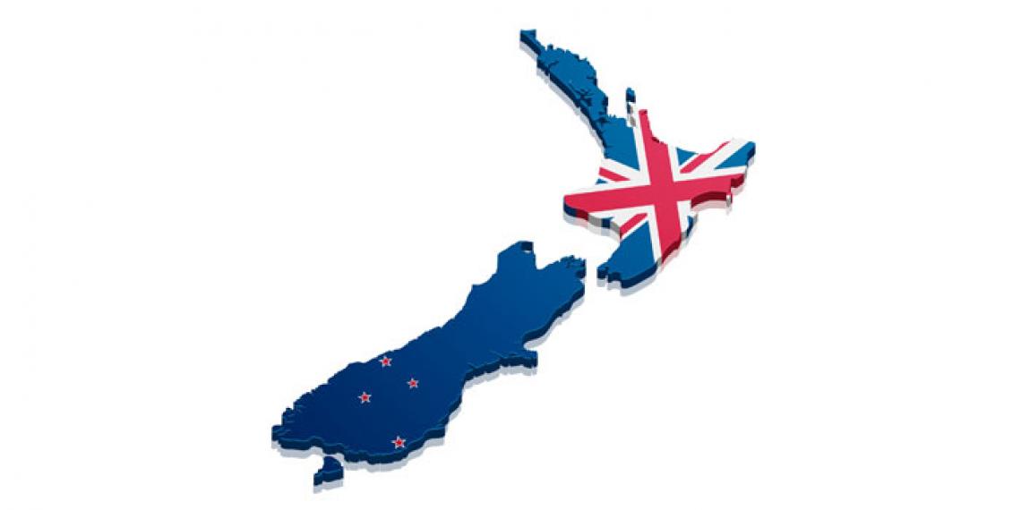 a map of New Zealand as a flag