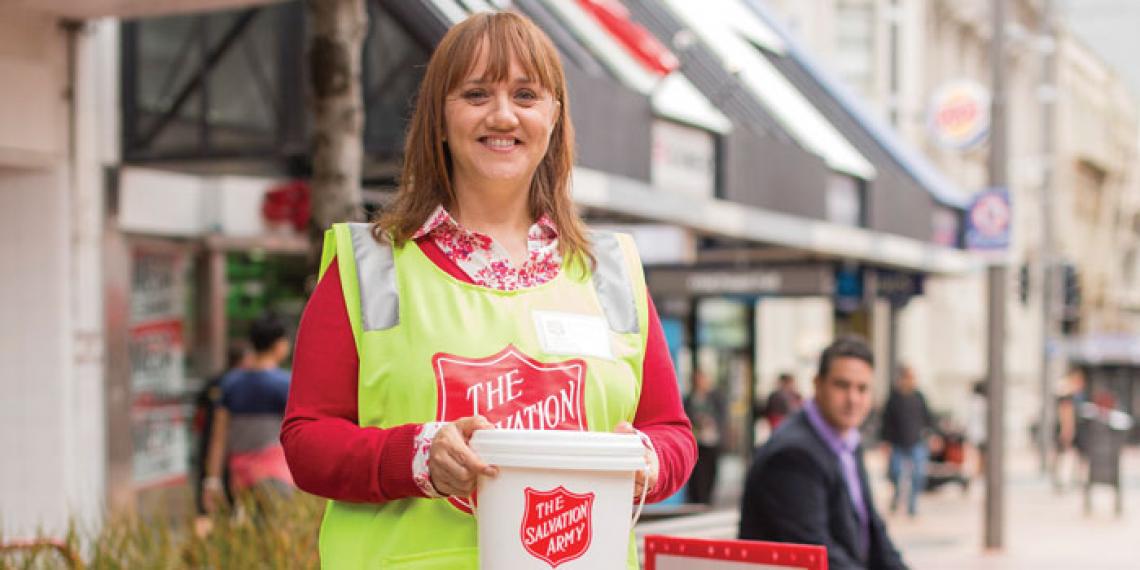 Jenny collecting for Red Shield Appeal