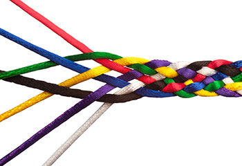 Strands coming together to make a strong cord